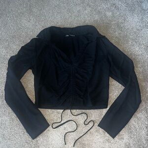 Black collared long sleeve Polo